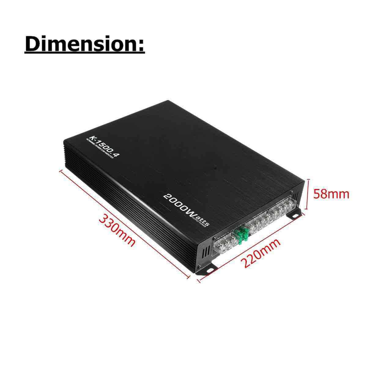 Car Amplifier 12V Vehicle-mounted 4-channel 2000w Vehicular Power Amplifier K-15004 Four-way Power Amplifier