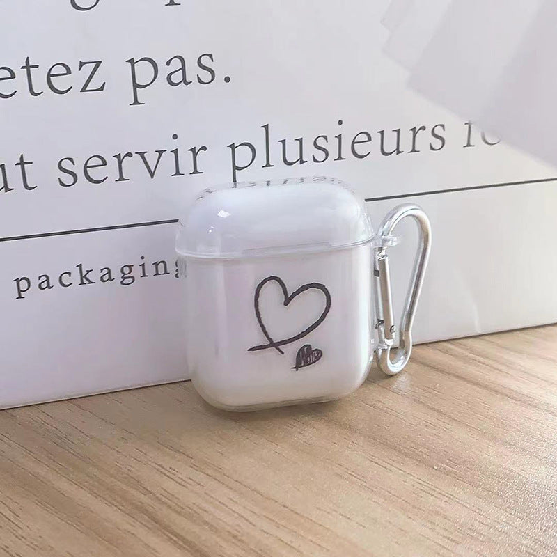 Earphone Sleeves 3 Generation Bluetooth Earbuds Case Applicable To Tpu Transparent Soft Shell Graffiti Love Heart