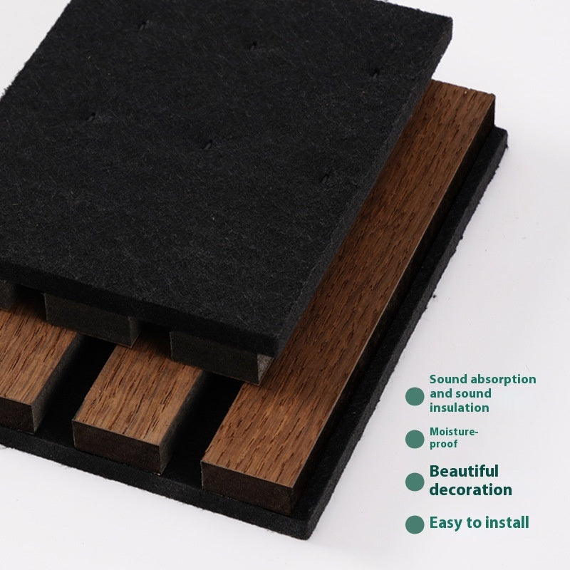 Polyester Fiber Wood Strip Acoustic Panel Wall Decoration Concave-convex Grating Plate Environmental Protection Foreign Trade Factory